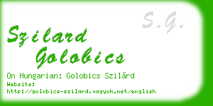 szilard golobics business card